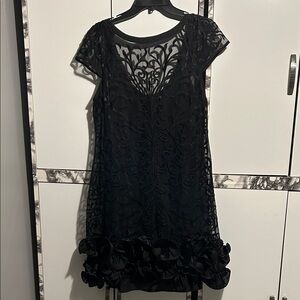 Guess Black Lace Midi Dress